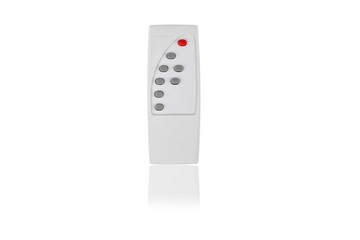 The white remote control isolated on white background with clipping path.