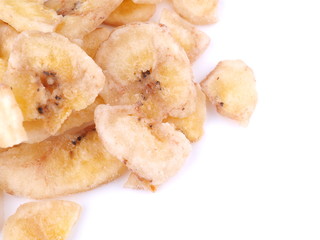 dry bananas on a white background