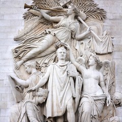 Fototapeta na wymiar Paris, France - close up of Triumphal Arch