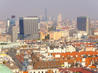 Naklejka premium October 19, 2018. View of the city of Vienna from the observation deck. Austria