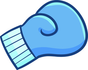 Cute and funny blue boxing glove