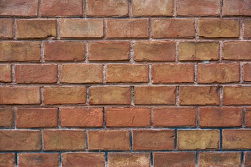 Red brick wall, оld brickwork. Texture of old ceramic brick. Texture, background.