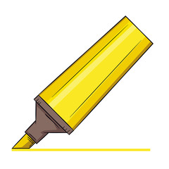Yellow highlighter. Vector illustration