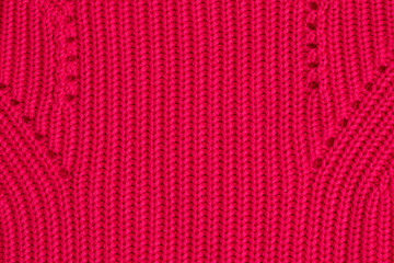 Red wool sweater background, warm Christmas Seamless Knitting Textile, red abstract texture for background or design.