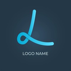 Letter "L" ribbon logo isolated. Vector image