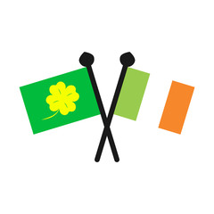 Saint Patrick's Day. Vector holiday concept with Irish national flag.
