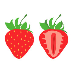 Strawberry and slice of strawberry