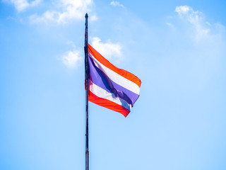 Thailand flag on blue sky