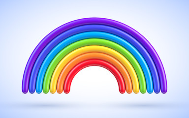 Colorful rainbow arch 3d vector illustration