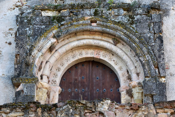 old wooden door of a church