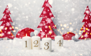 3. Advent Hintergrund Karte Weiße Landschaft Schnee 