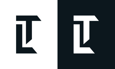 Modern abstract letter LT logo. This logo icon incorporate with two abstract shape in the creative process.