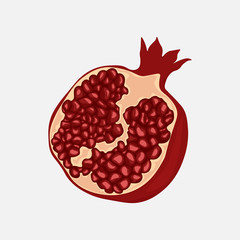 Pomegranate design juicy fresh fruit icon vector template.