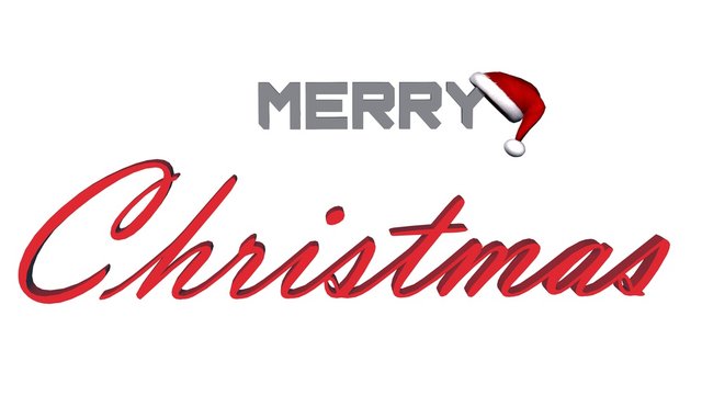 merry christmas 3D lettering - isolated on white background - 3D illustration