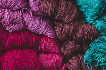 Balls of colorful silk yarn.