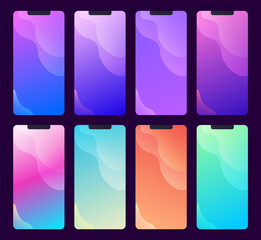 Set of multiple phone screen backgrounds and wallpapers
