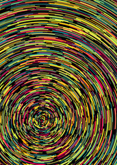 Colorful Universe Circular Distribution Computational Generative Art background illustration