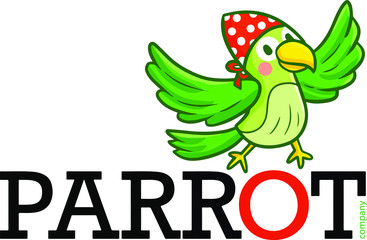 Cute and funny logo for Parrot store or company