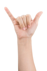 Obraz premium various gestures and sign of Woman's hand isolated on white background with clipping path.
