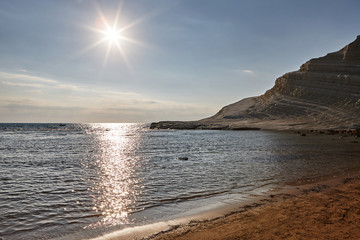beach at sunset scala dei turchi