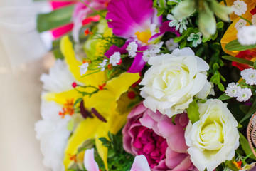bouquet of white roses