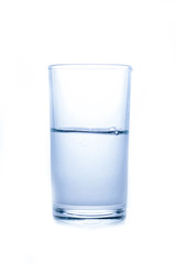 Glass of water isolated on white background.