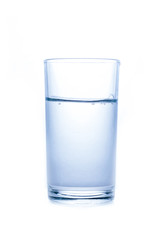 Glass of water isolated on white background.