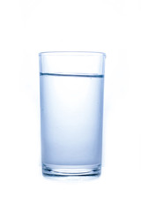 Glass of water isolated on white background.