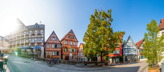 Panorama mit Geburtshaus Friedrich Schiller, Marbach am Neckar, Deutschland 