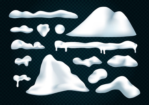 Vector set of snow caps.