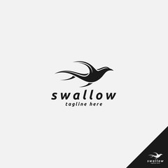 swallow logo - bird logo with silhouette style