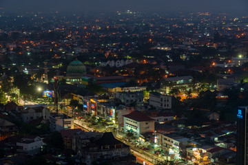 Nightscape of Palembang city, Indonesia