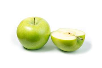Green apple and slice