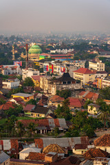 Vertical image of Palembang city early in the morning
