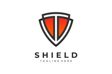 Security Logo Protection Symbol Shield Icon Flat Vector Design