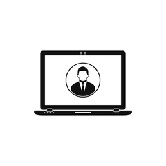 Online Business Help Icon. Flat style vector EPS.