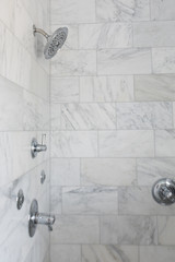 grey marble shower - 299128028