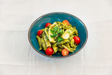 Chicken penne with Pesto sauce