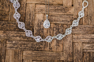 bride necklace and bracelet - 299128877