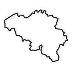 black outline of Belgium map- vector illustration