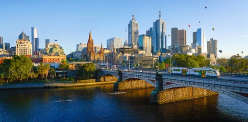 Wall murals Skyline Panorama view of beautiful Melbourne cityscape skyline