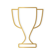gold trophy, winner cup icon- vector illustration