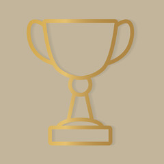 gold trophy, winner cup icon- vector illustration
