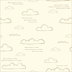 Seamless background with golden raining clouds