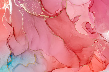  Abstract colorful background, wallpaper. Mixing acrylic paints. Modern art. Paint marble texture. Alcohol ink colors  translucent