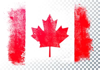 Fotobehang Vector Illustration Distressed Grunge Flag Of Canada © Black White Mouse