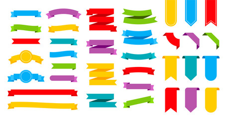Colorful ribbons banners. Set of ribbons. Vector stock illustration.