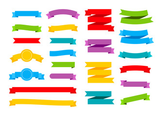 Colorful ribbons banners. Set of ribbons. Vector stock illustration.
