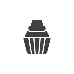 Muffin cake vector icon. filled flat sign for mobile concept and web design. Cupcake glyph icon. Symbol, logo illustration. Vector graphics