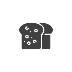 Square Bread vector icon. filled flat sign for mobile concept and web design. Rye bread glyph icon. Symbol, logo illustration. Vector graphics